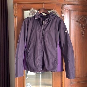 Purple Postcard Ski Jacket w/ Fur Trim Hood